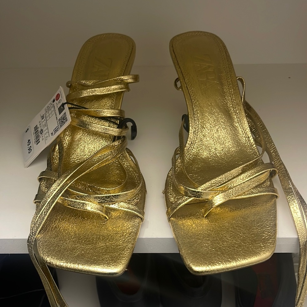 Zara gold heels